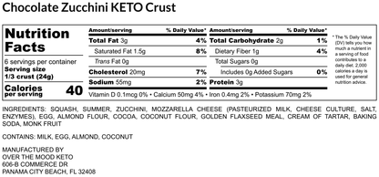 Chocolate Zucchini Keto Crust - 2 Pack